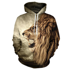 2016 New Fall/Winter Casual Animal Hoodies Men/Women 3D Lion Sweatshirt Print Lion Head Hip Hop Pullover Hoodies streetwear