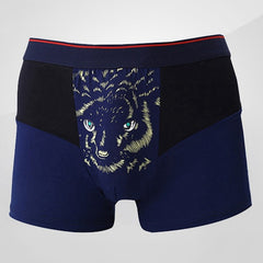 Animal Printed Mens Underpants Sexy Mens Mid Rised Modal Boxers Underwear U Convex Pouch Masculinas Boxers Plus Size