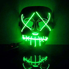 LED Light Up Flashing Skull Mask Skeleton Halloween Rave Party Favor Cosplay BM88